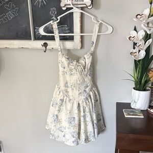 Floral Lace-Up Dress